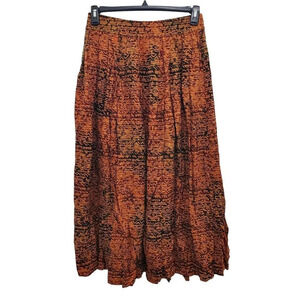 Globe Trotter Women's Vintage Brown Earthy Tribal African Print Maxi Skirt Sz M‎